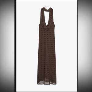 Zara brown mid length polka dot dress. New with tags - never worn!
